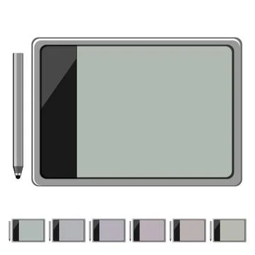 Computer pen display cartoon vector graphic Illustrazione stock