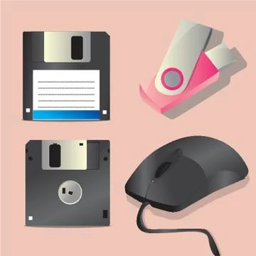 Computer Peripheral Set Stock Illustration