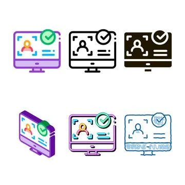 Computer person identity concepts icon vector outline Stock Illustration