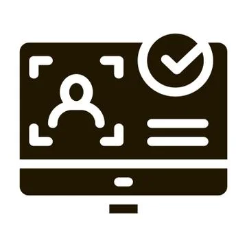 Computer Person Identity Icon Vector Glyph Illustration 스톡 일러스트