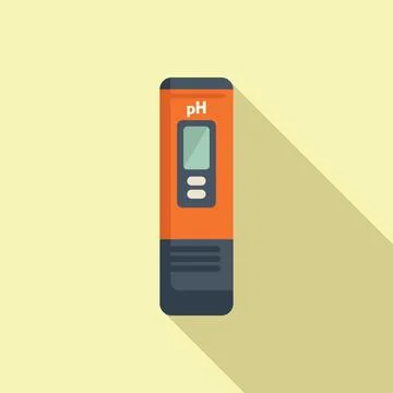 Computer ph meter icon flat vector. Soil measure Stock Illustration
