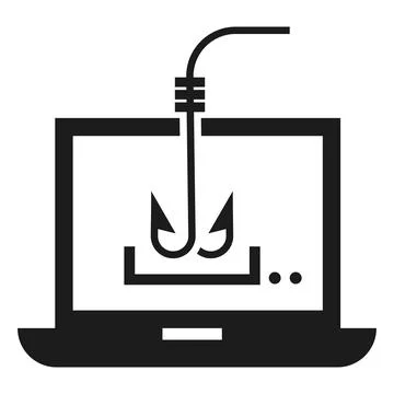 Computer phishing icon, simple style Stock-Illustration