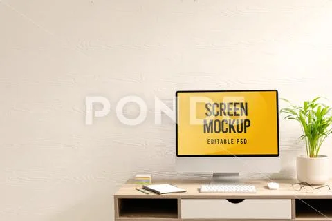 Computer Photo Mockup PSD Template