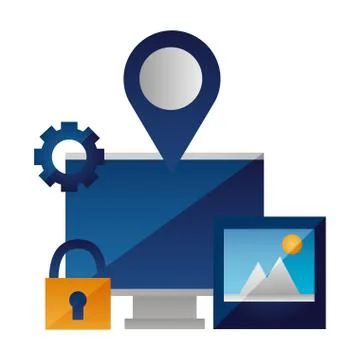 Computer photo navigation pointer security Illustrazione stock