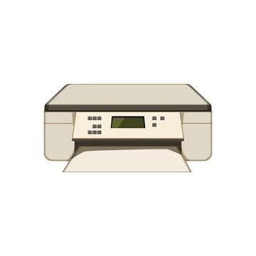 Computer photo printer cartoon vector illustration Stockillustratie
