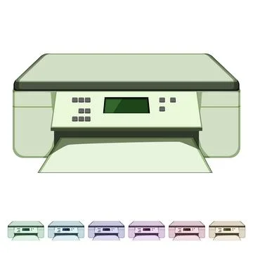 Computer photo printer cartoon vector graphic イラスト素材