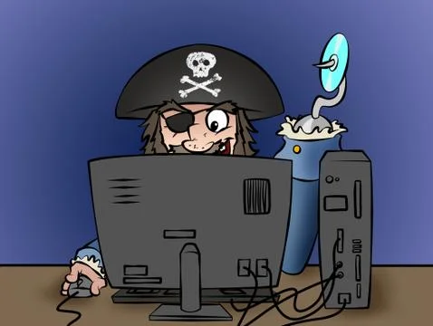 Computer pirate Stock Illustration