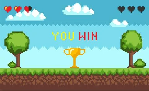 Computer Pixel Game Interface Stock Illustration