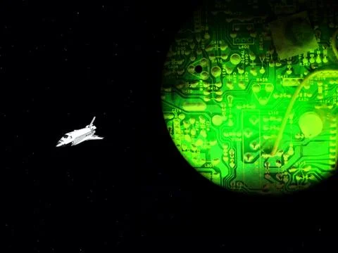 Computer Planet Stock Illustration