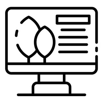 Computer plant control icon, outline style Ilustración de archivo
