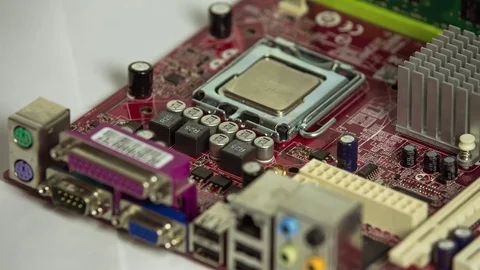 Computer plate with expansion cards in motion Stock Footage 78238235