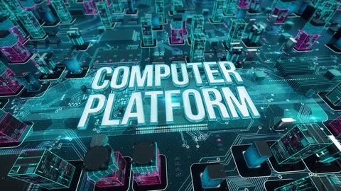 Computer Platform with digital technology concept Stock Footage 103063264