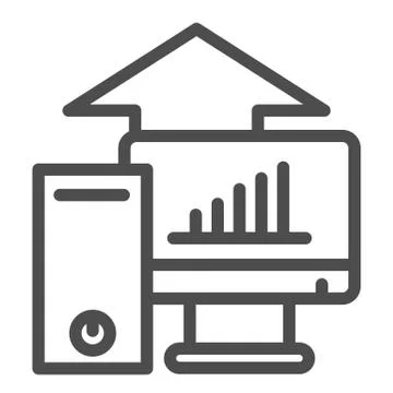 Computer platform testing line icon. Test hardware components and up symbol Stock Illustration