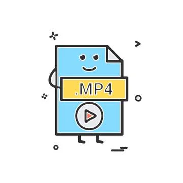 Computer player file format type icon vector design Stock Illustration