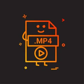 Computer player file format type icon vector design Stock Illustration