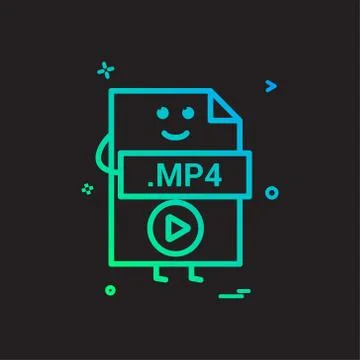 Computer player file format type icon vector design Stock Illustration