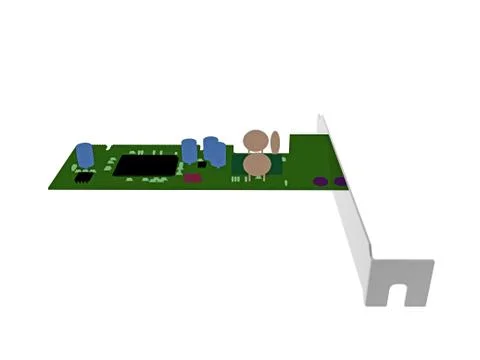 Computer plug-in card with electronics イラスト素材