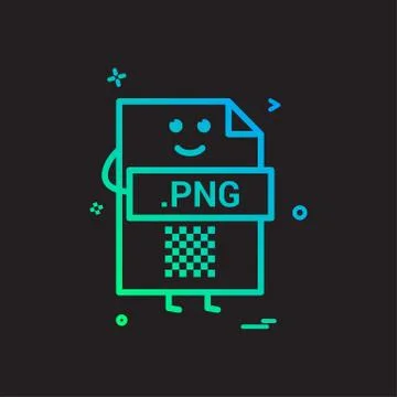 Computer png file format type icon vector design Illustrazione stock