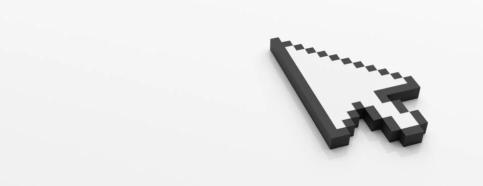 Computer pointer cursor isolated against white background. Pixel arrowhead sh Stockillustratie