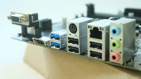 Computer Port from blur to focus Stock Footage 334647301
