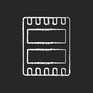 Computer port chalk white icon on black background Stockillustratie