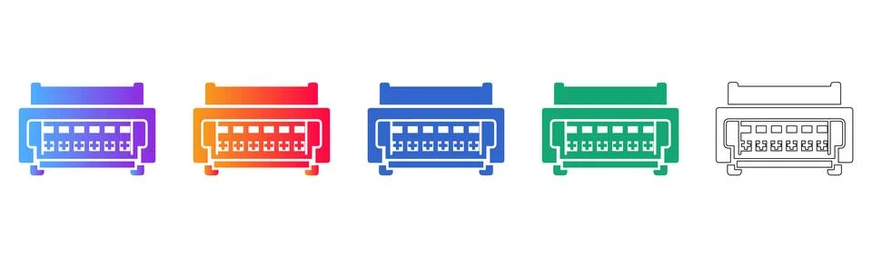 Computer Port Connector Icon Set イラスト素材
