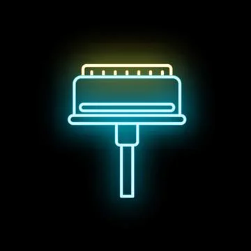 Computer port connector neon glowing linear icon 스톡 일러스트