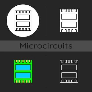 Computer port dark theme icon Stock Illustration
