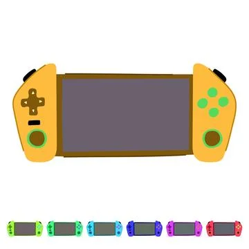 Computer portable gaming device vector cartoon graphic Stock-Illustration