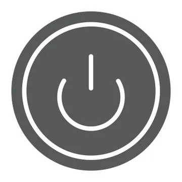 Computer power button glyph icon, switch and computer, on off sign, vector Illustrazione stock