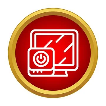 Computer power button icon shutting down system Stock Illustration