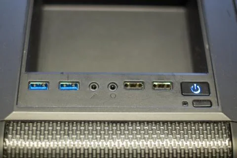 Computer power button Stock Photos