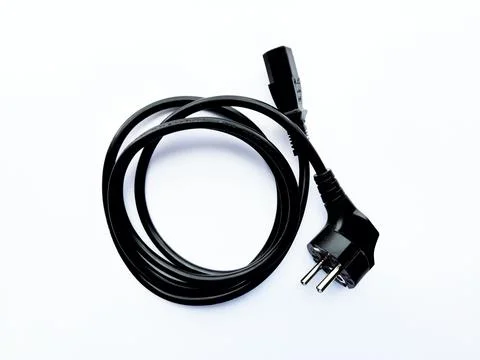 Computer power cord. Stock Photos