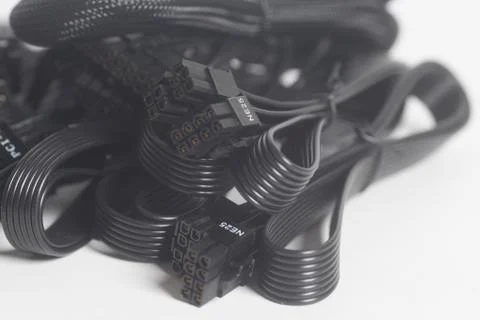 Computer Power Supply Cable 스톡 사진