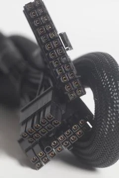 Computer Power Supply Cable Stock Photos