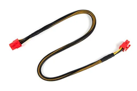 Computer power supply cables isolated on a white background Stock Photos