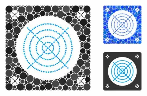 Computer power supply Composition Icon of Spheric Items Stock-Illustration