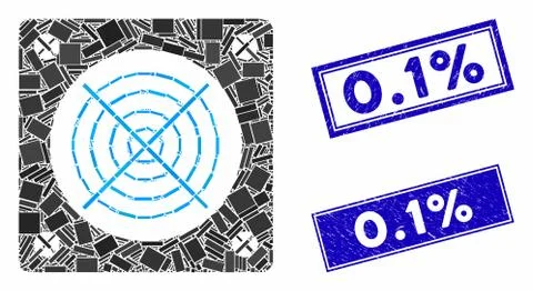 Computer Power Supply Mosaic and Scratched Rectangle Stamps Stock Illustration