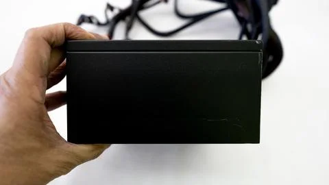 Computer power supply people with multiple electrical power outputs - Foto stock