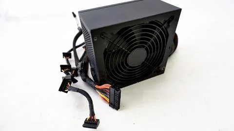 Computer power supply people with multiple electrical power outputs - Foto stock