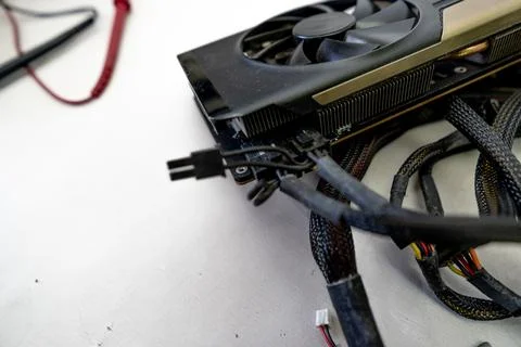 Computer power supply people with multiple electrical power outputs - Stock Photos