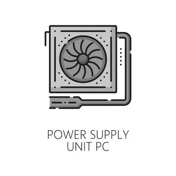 Computer power supply software line color icon Illustrazione stock