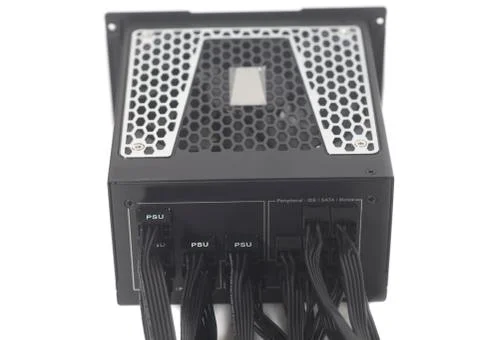 Computer Power Supply Unit with cable Stock Photos