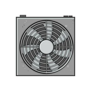 Computer power supply unit with cooling fan Illustrazione stock