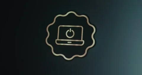 Computer power switch icon, Laptop Turn Off Stock Footage 314573491