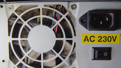 Computer power unit with dusty cooler. Stock Footage 102954530