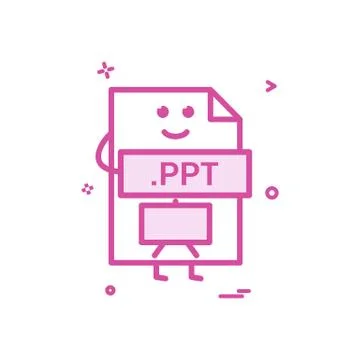 Computer ppt file format type icon vector design Illustrazione stock