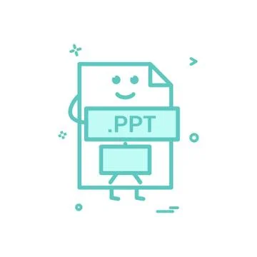 Computer ppt file format type icon vector design Stockillustratie