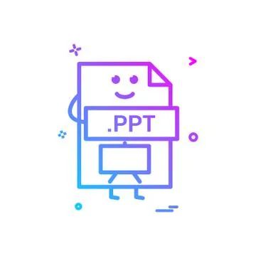 Computer ppt file format type icon vector design Stock Illustration