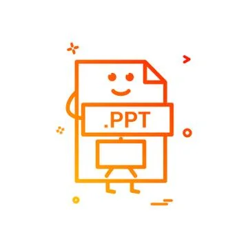 Computer ppt file format type icon vector design Illustrazione stock
